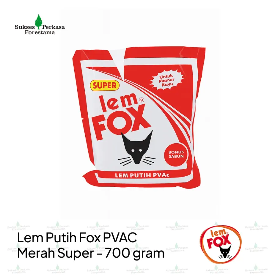 Lem Putih Fox PVAC Merah Super 700 gram