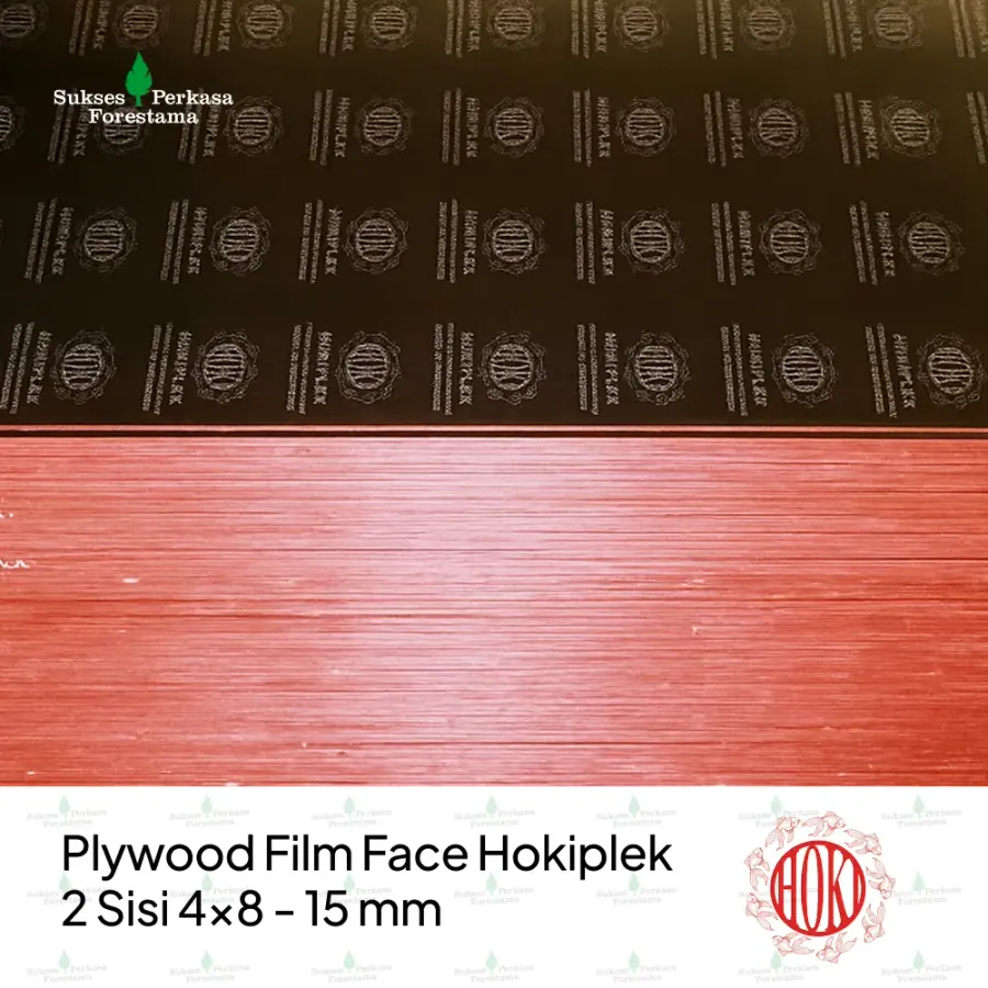 Plywood Film Face Hokiplek 2 Sisi 4x8 - 15 mm