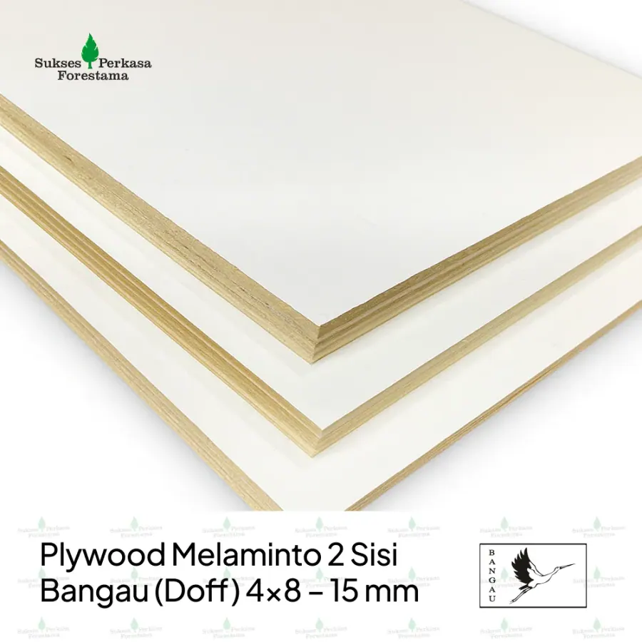 Plywood Melaminto 2 Sisi Bangau (Doff) 4x8 - 15 mm