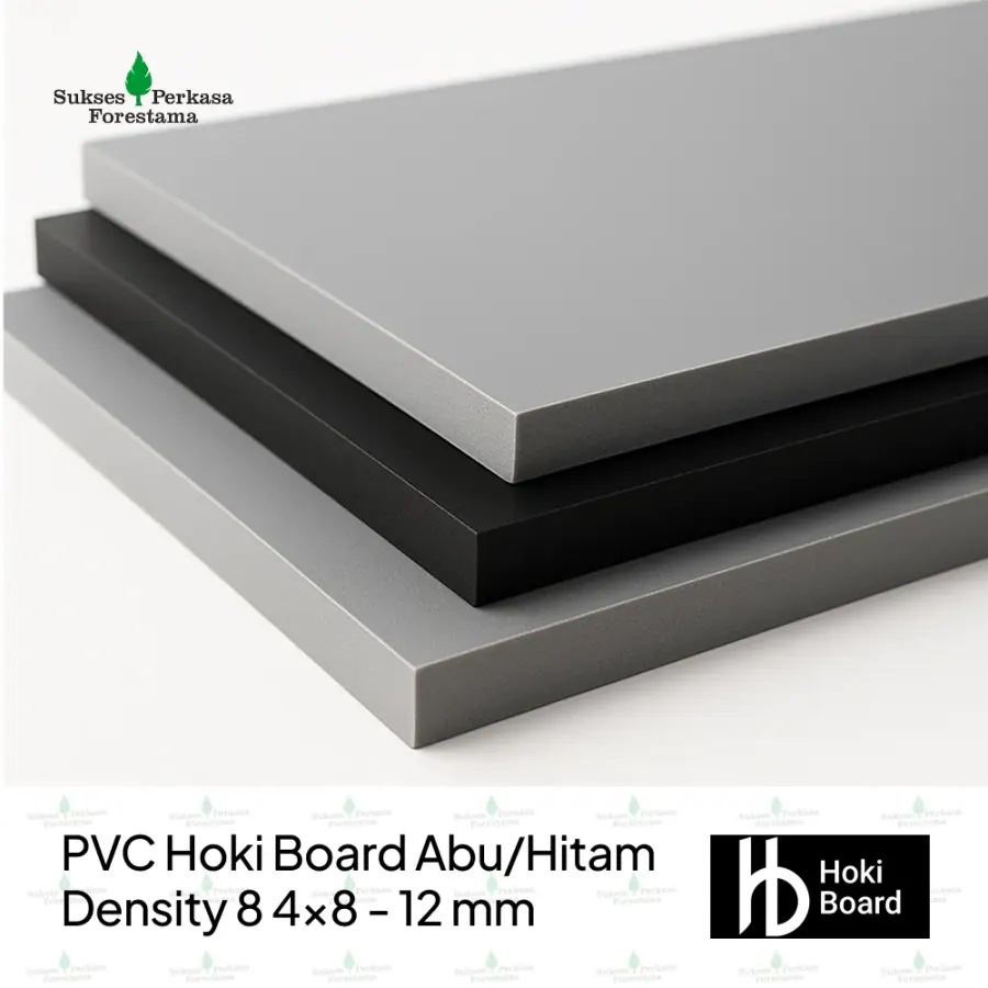PVC Hoki Board Abu/Hitam Density 8 4x8 - 12 mm