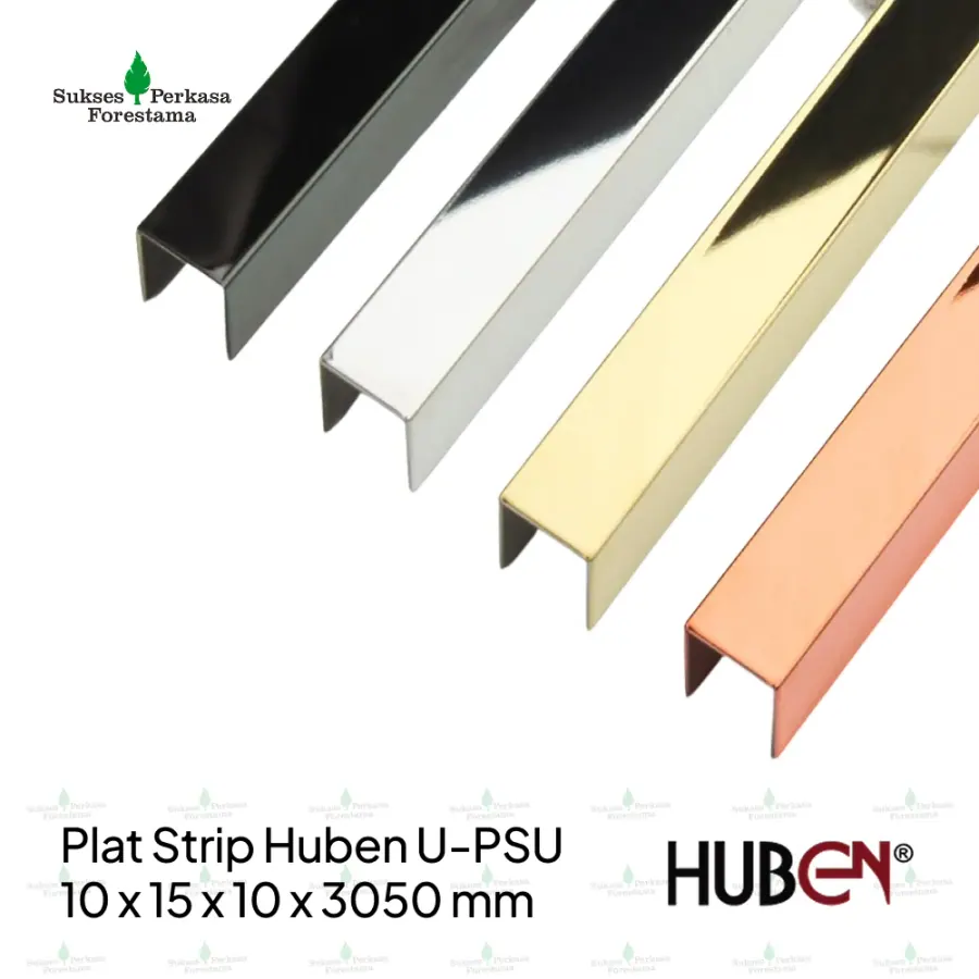 Plat Strip Huben U PSU-10 x 15 x 10 x 3050 mm