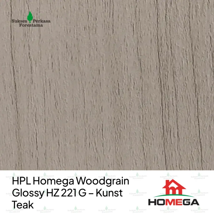 HPL Homega Woodgrain Glossy HZ 221 G – Kunst Teak