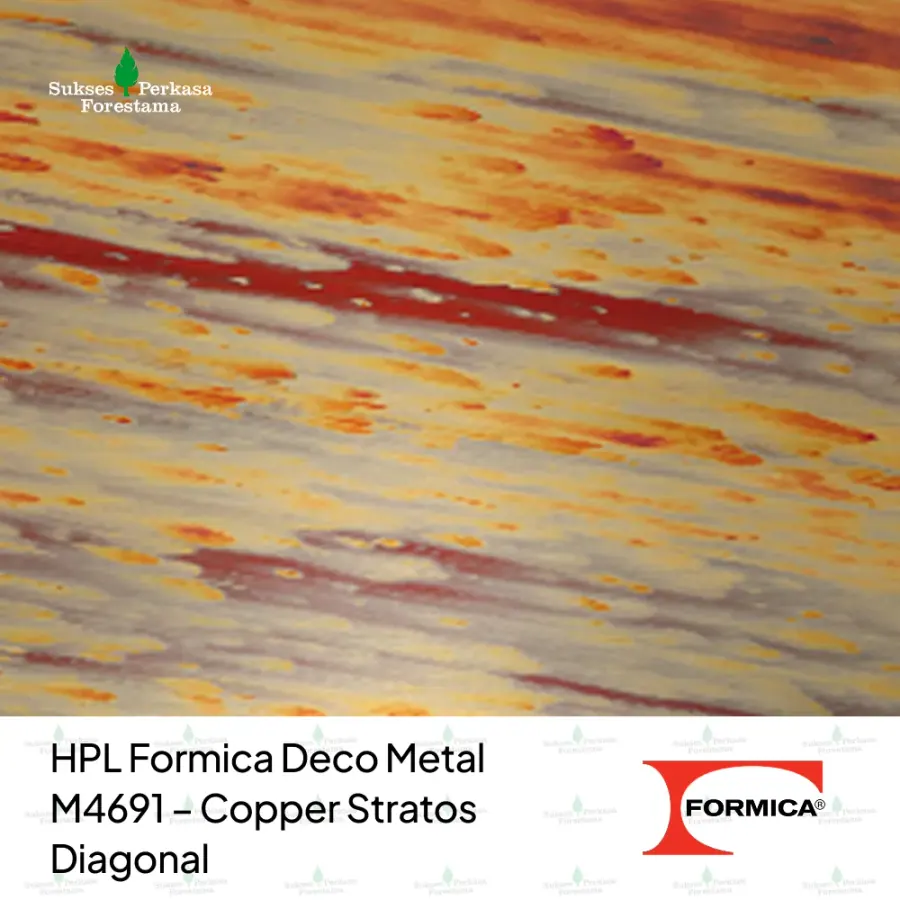 HPL Formica Deco Metal M4691 – Copper Stratos Diagonal