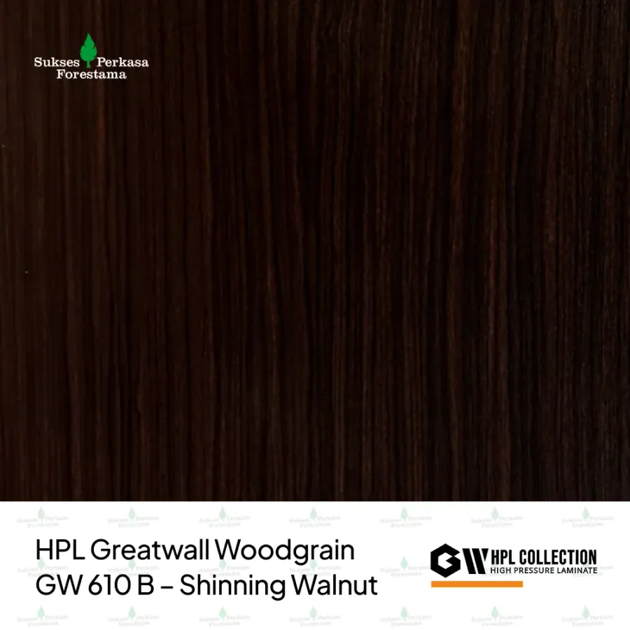 HPL Greatwall Woodgrain GW 610 B – Shinning Walnut