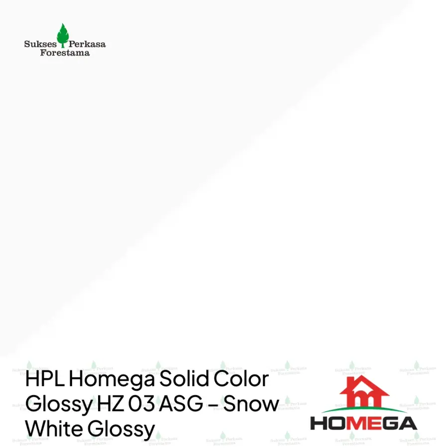 HPL Homega Solid Color Glossy HZ 03 ASG – Snow White Glossy
