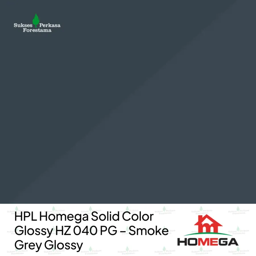 HPL Homega Solid Color Glossy HZ 040 PG – Smoke Grey Glossy
